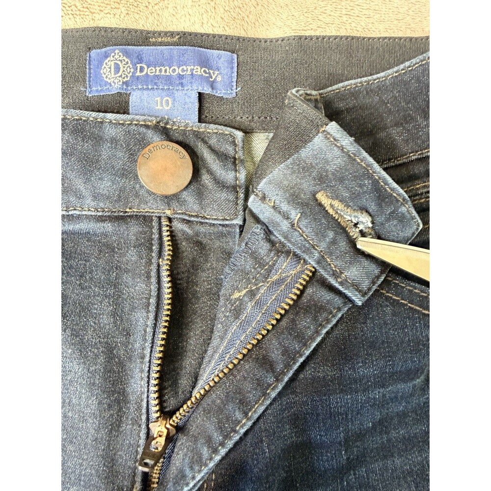 Democracy Jeans AB Solution Womens 10 Blue Dark Wash Skinny Leg High Rise - Picture 5 of 12